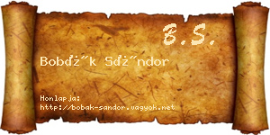 Bobák Sándor névjegykártya
