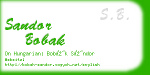 sandor bobak business card